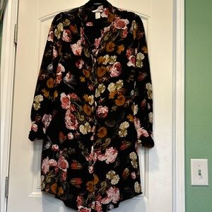 H&M Floral Cardigan - Black, Pink, Brown